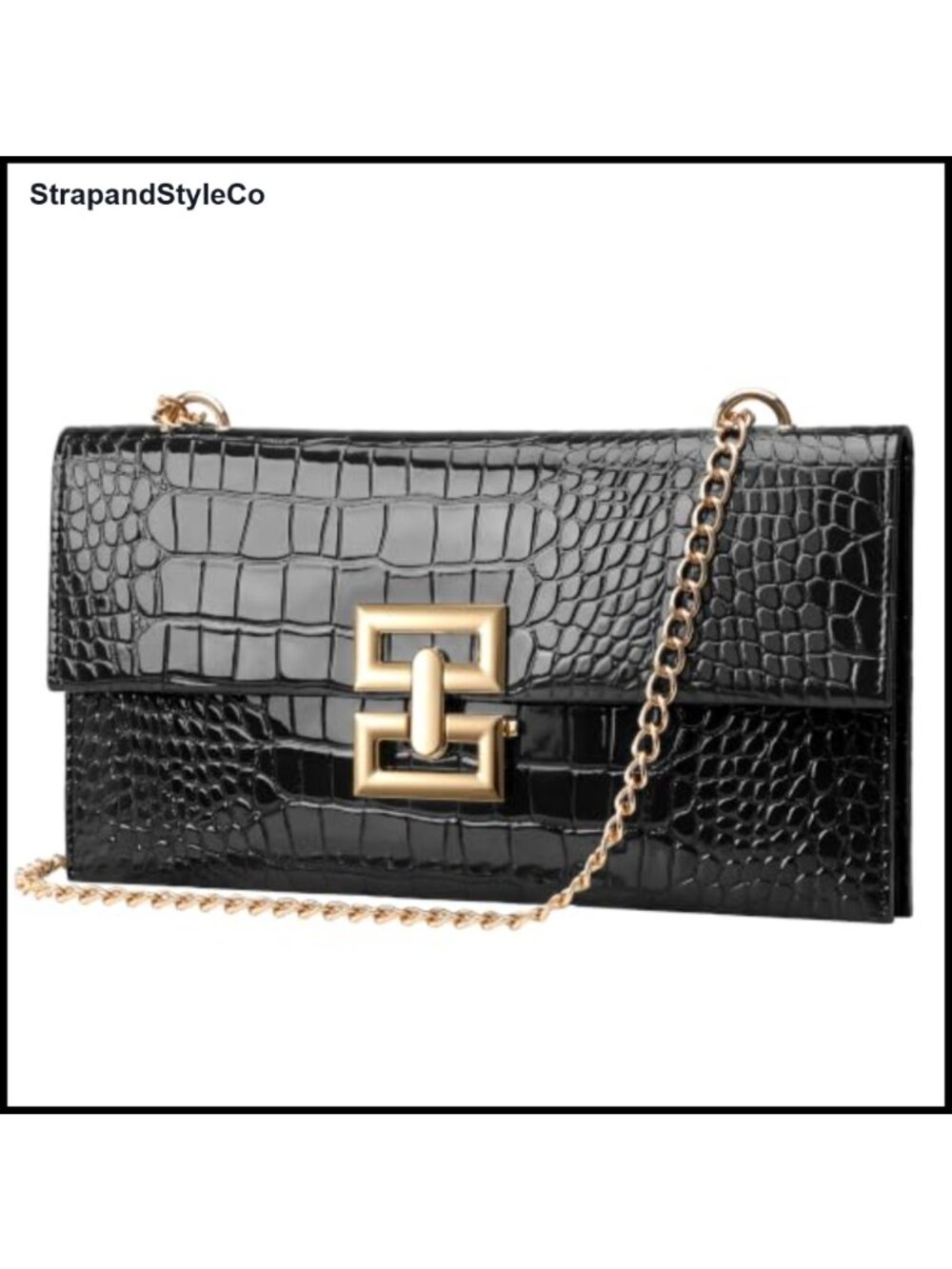 Leather Crocodile Embossed Hobo Shoulder Bag Convertible Crossbody Clutch